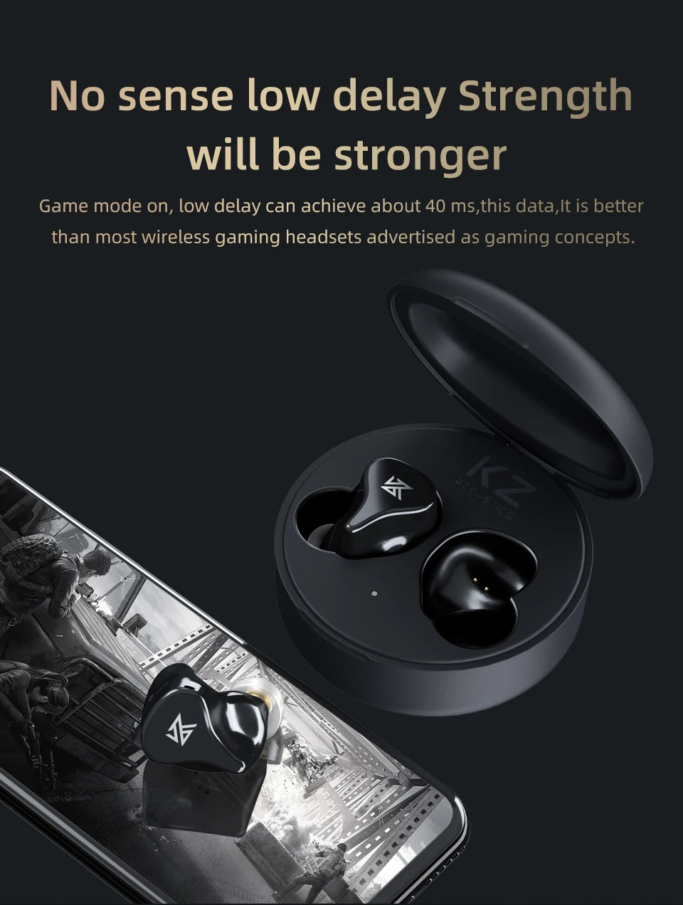 KZ Z1 Pro Wireless Headphones Touch Control Noise Cancelling Bluetooth-Compatible 5.2