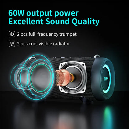 A90 Bluetooth Speaker 60W Output Power Bluetooth Speaker with Class D Amplifier Excellent Bass Performace