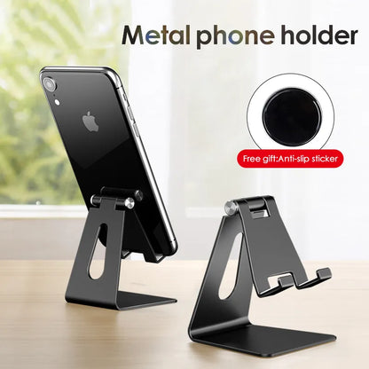 Phone Holder Stand for iPhone 12 11 Pro Max Xiaomi mi 10 Metal Phone Holder Foldable Mobile Phone Stand Desk For iPhone 7 8 X XS