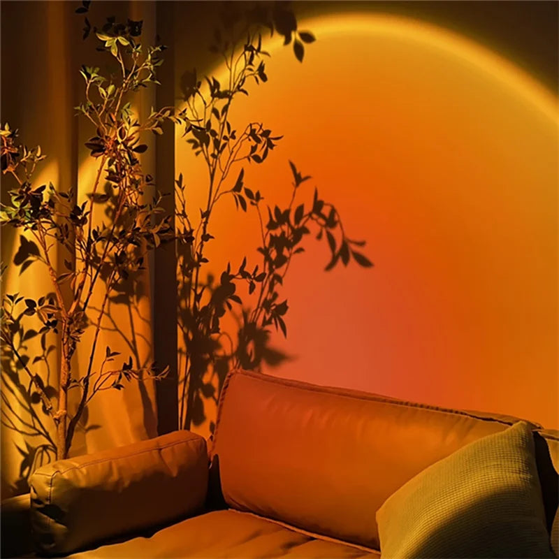 USB Sun Projection Atmosphere Lights Night Light Sunset Lamp Rainbow Led Lamps Home Bedroom Background Wall Decoration Lighting