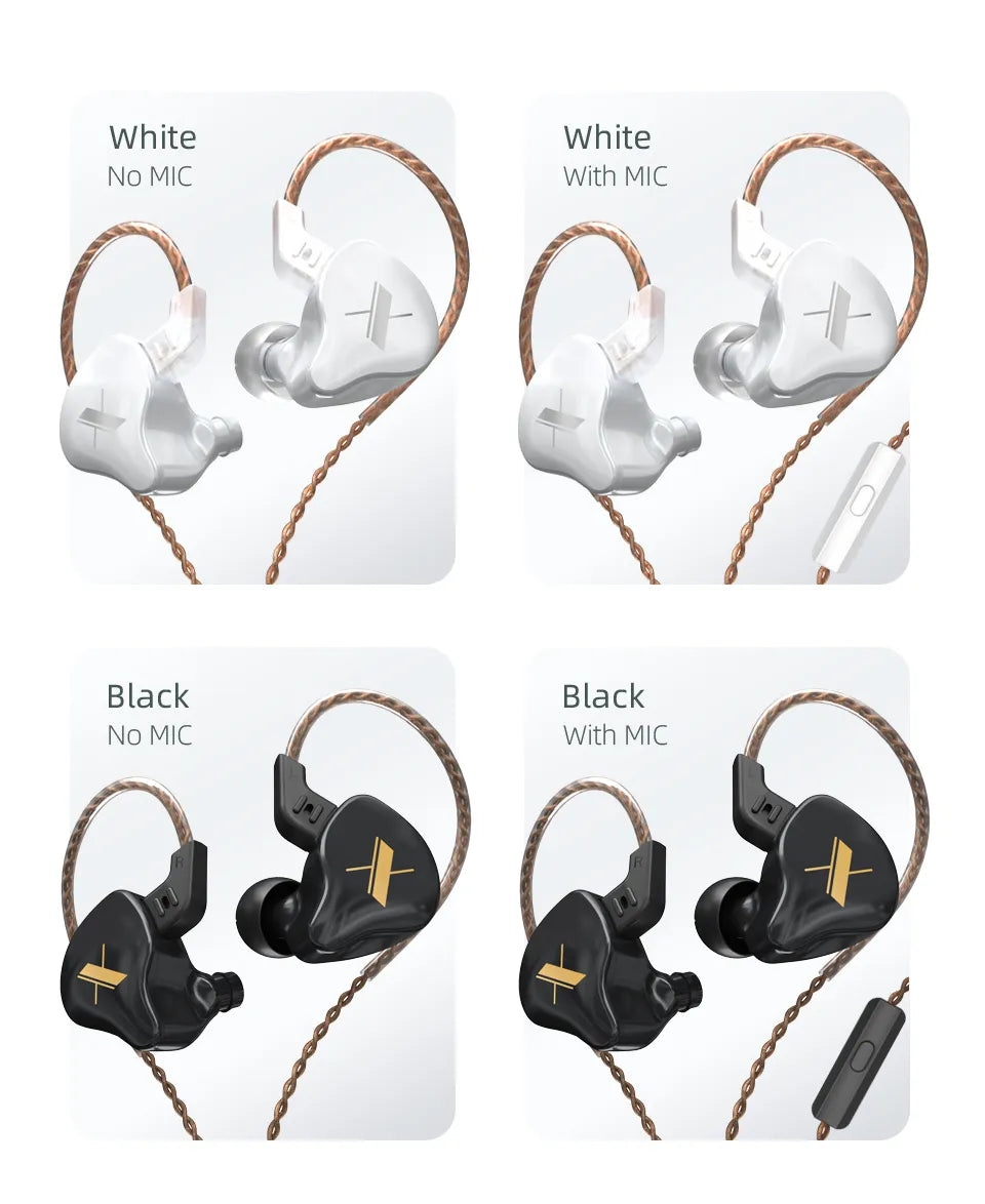 KZ EDX 1DD In Ear Earphones HIFI Bass Earbuds Monitor Earphones Sport Noise Cancelling