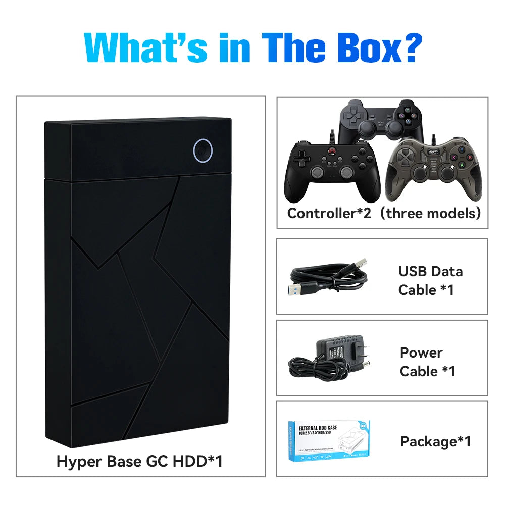 3TB Portable Gaming HDD: Retro Game Console with 17,300+ AAA, 3D, and Classic Games for PS4/PS3/PS2