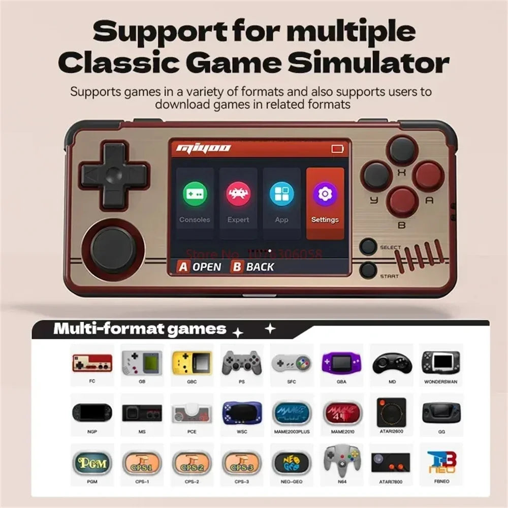 MIYOO A30 Portable Retro Game Console - Open Source Linux System, 2.8'' IPS HD Screen, Wi-Fi Enabled