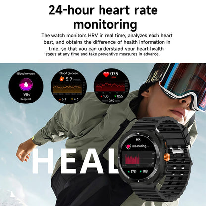 Smartwatch with Gesture Control, 1.46" IPS Display, 360x360 Resolution, Men's Dynamic Island, Elevation Tracking, Bluetooth Call, and Wireless Charging