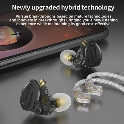 KZ ZS10 PRO X Metal Headset Hybrid drivers HIFI Bass Earbuds In-Ear