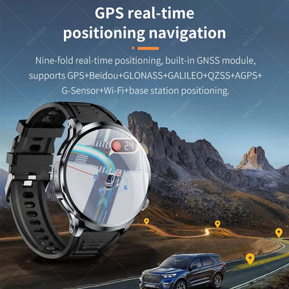 Smartwatch 1.95-inch 3D with 4G, SIM Card Support, Camera, GPS, WiFi, NFC, and Call Features – Android-Compatible for Men and Women