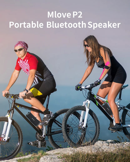 MLOVE P2 Bluetooth Speaker, Dual Speakers, RGB Lights, IPX7 Waterproof,