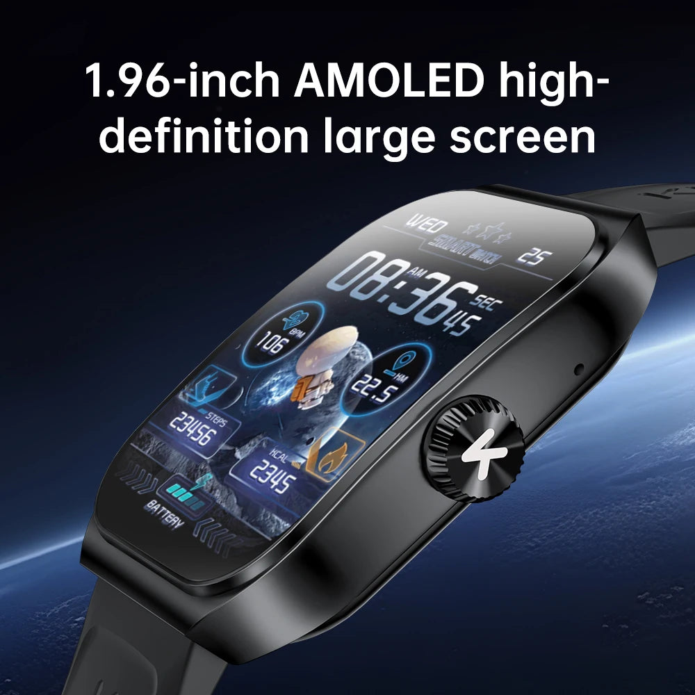 Smartwatch with 100+ Sport Modes, 1.69"AMOLED  NFC, Bluetooth Calling, IP68 Waterproof, and Health & Sleep Monitoring for Men and Women