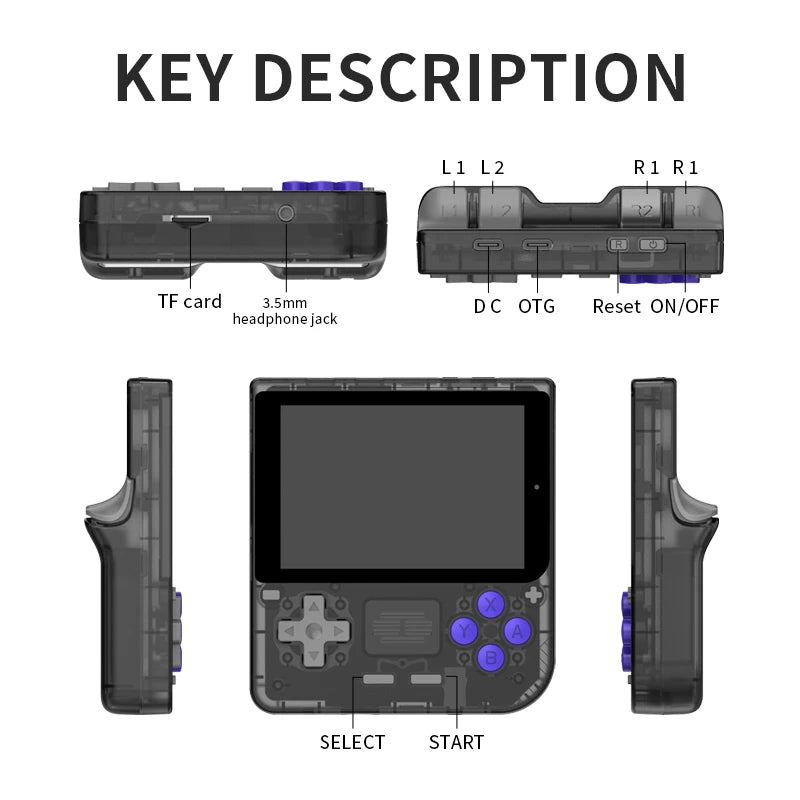 POWKIDDY V10 3.5-Inch Handheld Game Console | 480x320 IPS OCA Full Screen | Retro Gaming Device | Affordable Gift for Kids