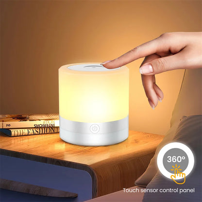 Table Lamp, Touch Dimmable Night Light, Portable USB Rechargeable Color Changing