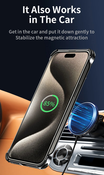 Luxury Magnetic   Phone Case For iPhone 14 13 15 Pro Max Shockproof Metal Cover