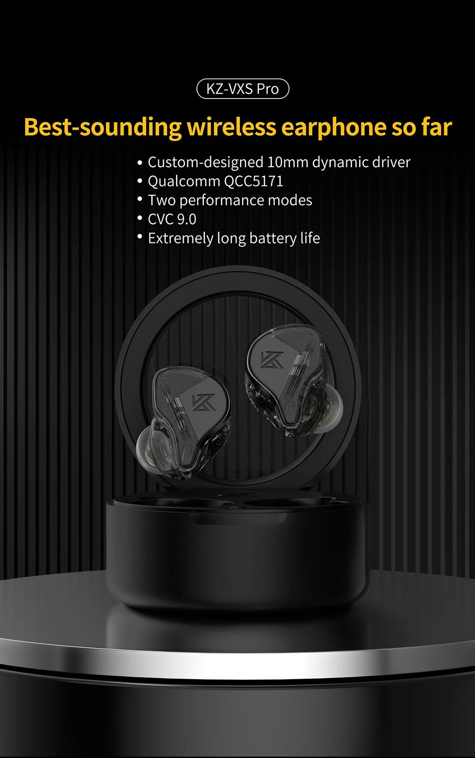 KZ VXS Pro TWS Earphones 5.3 Bluetooth-compatible Hybrid HiFi Wireless