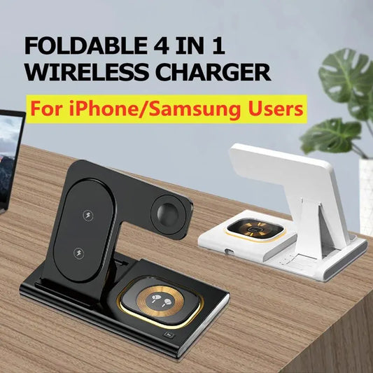 Wireless Charging Stand and Dock for iPhone 15/14/13/12, Samsung S23/S22, Galaxy Watch 5/4, Buds – Fast Charging Station