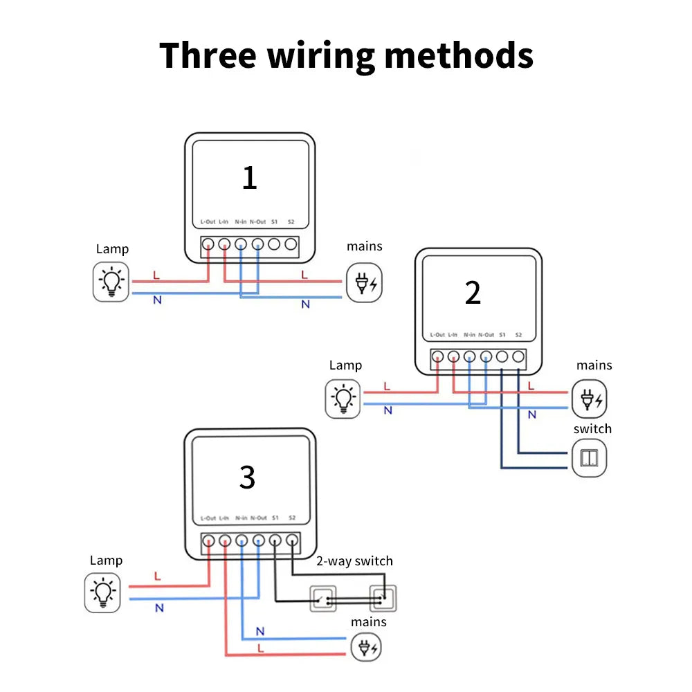 Tuya Mini Wifi Smart Switch Module Support 2 Way Control Smart Home DIY Switches Smart Life