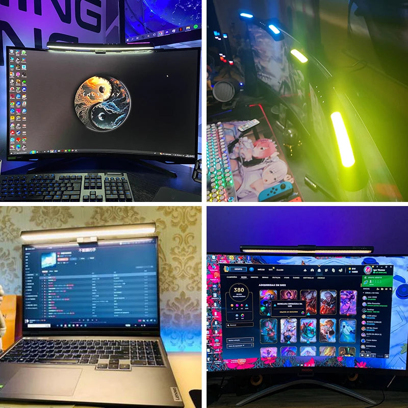 Monitor Light Bar Desk Lamps Led Bar PC Monitor Lightbar with RGB Backlight Stepless Dimmable Computer LED Screen Hanging Lights