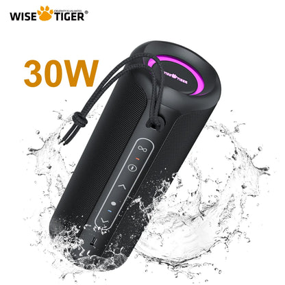 WISETIGER P3 Portable Bluetooth Speaker 30W Outdoor IPX7 Waterproof Wireless  BT5.3 RGB Light TWS Connection