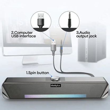 Lenovo TS33 Wired and Bluetooth 5.0 Speaker 360 Home Movie Surround Sound Bar