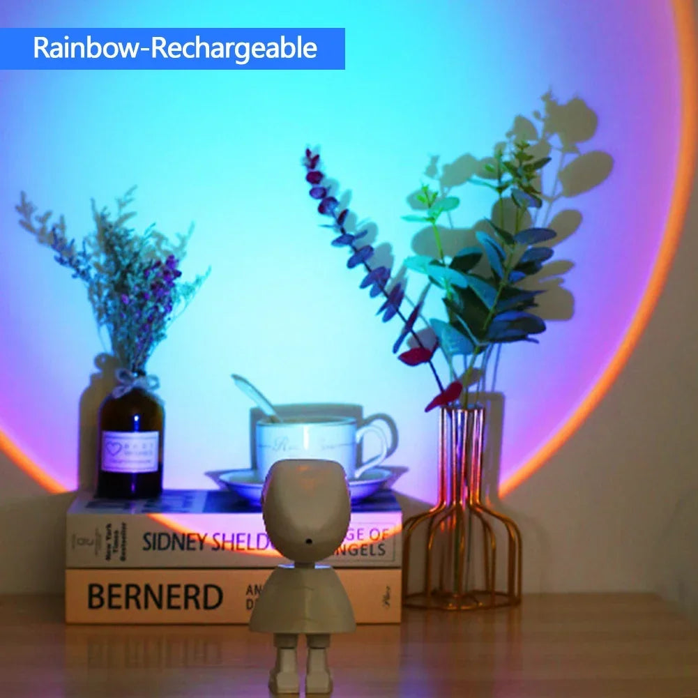 Rainbow Projection Sun Lamp Table Night Light Sunset Lamp