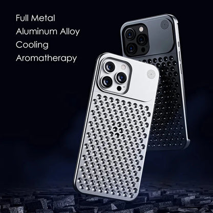 All-Metal Cooling Hollow Phone Case For iPhone 12 13 14 Pro Max 14Plus Anti-scratch