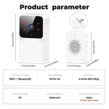 ONENUO WiFi Doorbell Home Tuya WiFi Wireless Doorbell DC AC Battery Powered