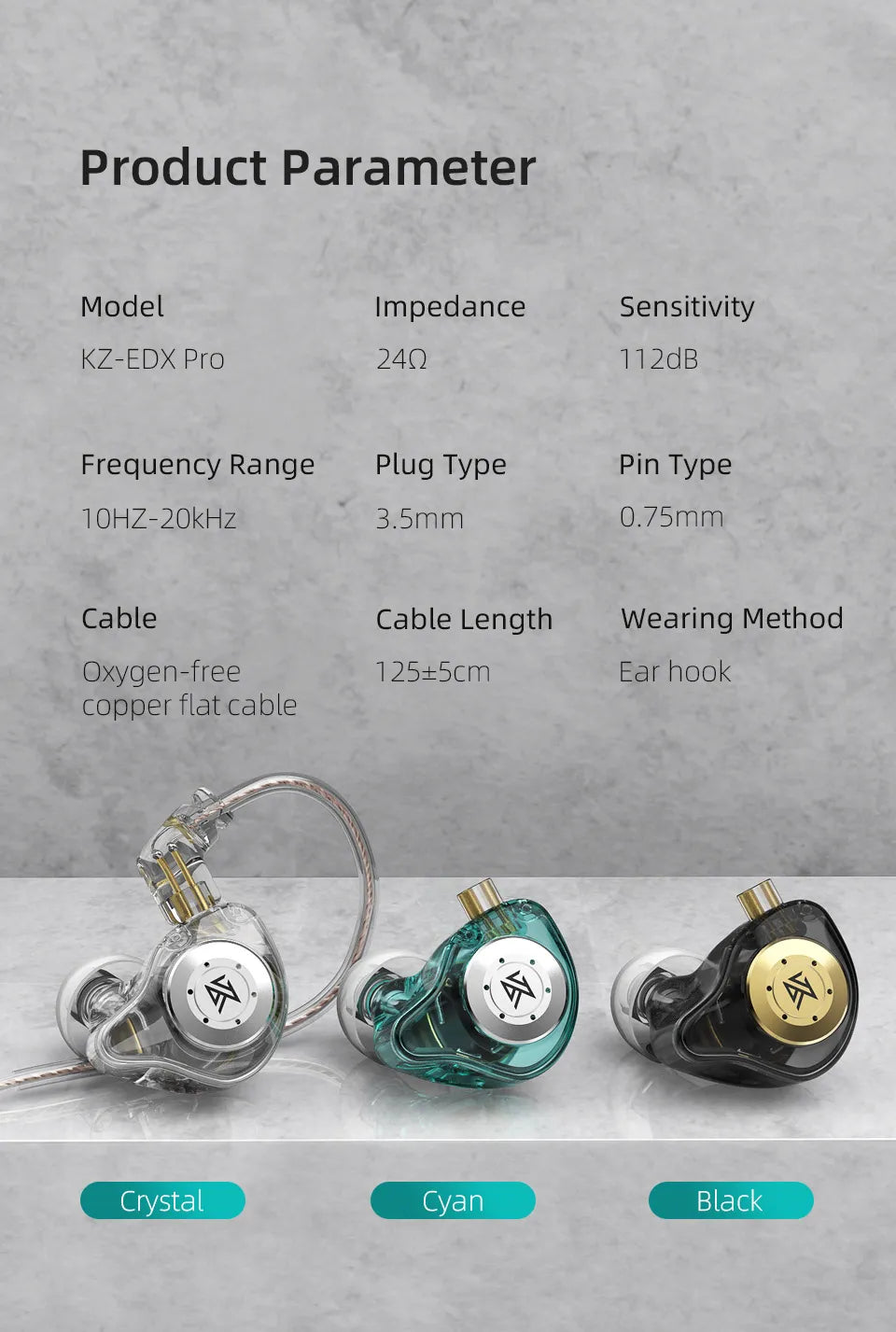 KZ EDX pro Earphones Bass Earbuds In Ear Monitor Headphones Sport Noise Cancelling HIFI Headset New Arrival!