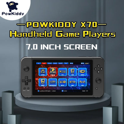 POWKIDDY X70 Handheld Game Console 7 Inch Video Game Players Supports 2 USB Controllers PS1 Game