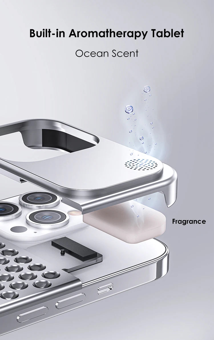 All-Metal Cooling Hollow Phone Case For iPhone 12 13 14 Pro Max 14Plus Anti-scratch