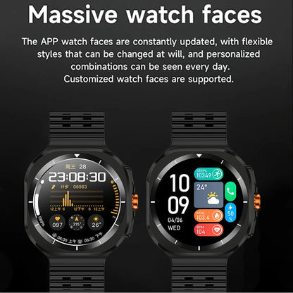 Smartwatch with Gesture Control, 1.46" IPS Display, 360x360 Resolution, Men's Dynamic Island, Elevation Tracking, Bluetooth Call, and Wireless Charging