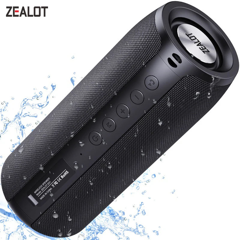 ZEALOT S51 Portable Bluetooth Speaker TWS Wireless Bass Subwoofer Waterproof Outdoor Speakers Boombox AUX TF