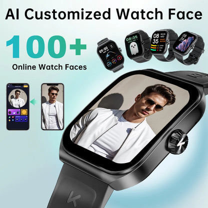 Smartwatch with 100+ Sport Modes, 1.69"AMOLED  NFC, Bluetooth Calling, IP68 Waterproof, and Health & Sleep Monitoring for Men and Women