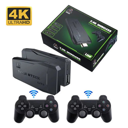 Video Game Console with Dual 2.4G Wireless Controllers, 4K Output, 10,000 Retro Games, 64GB Storage – Perfect for Xmas Gift