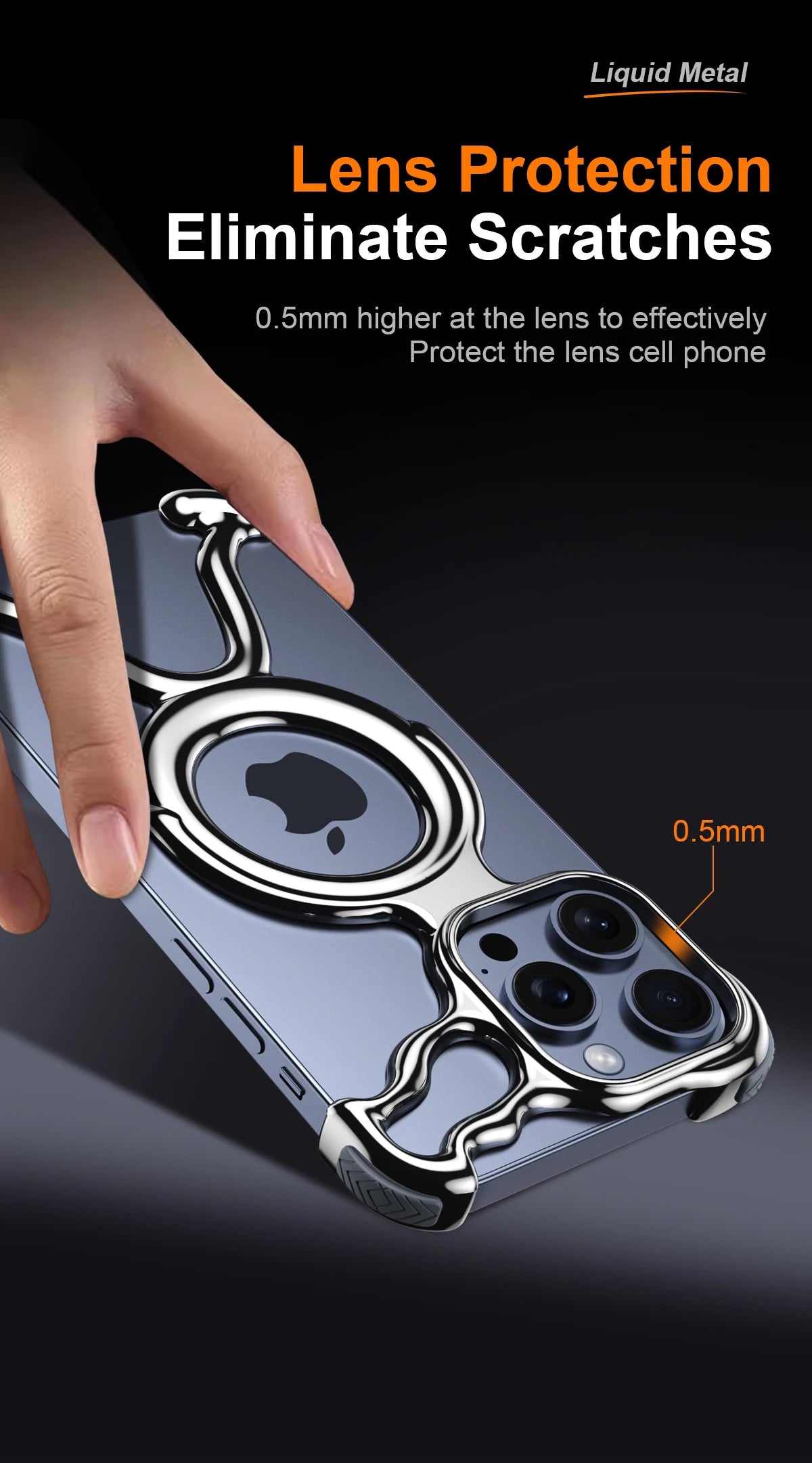 Irregular Magnetic Liquid Plating PC Phone Case For iPhone 14 13 15 Pro Max