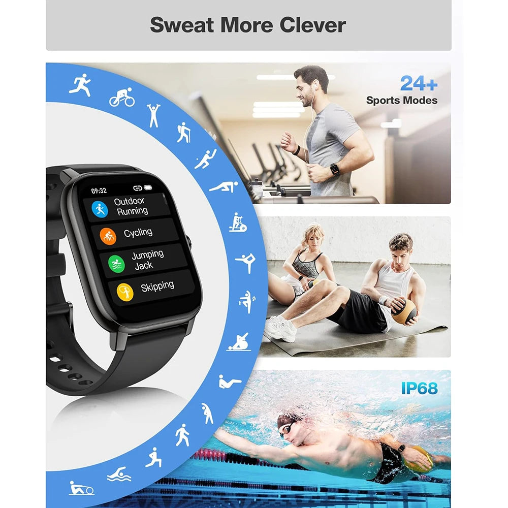 P75 Smart Watch Men Women 1.85"Bluetooth Phone Connect Call Smartwatch Waterproof Sports Electronic Watches Wristwatch