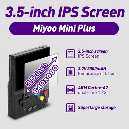 Miyoo Mini Plus Portable Game Console with 3.5" IPS Display (640x480) and 3000mAh Battery