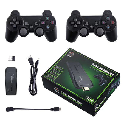 Video Game Console with Dual 2.4G Wireless Controllers, 4K Output, 10,000 Retro Games, 64GB Storage – Perfect for Xmas Gift