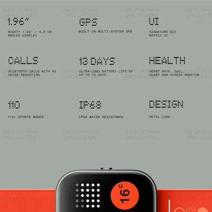 CMF by Nothing Watch Pro - 1.96" AMOLED Display, Bluetooth 5.3, AI Noise Reduction, GPS, and BT Calls