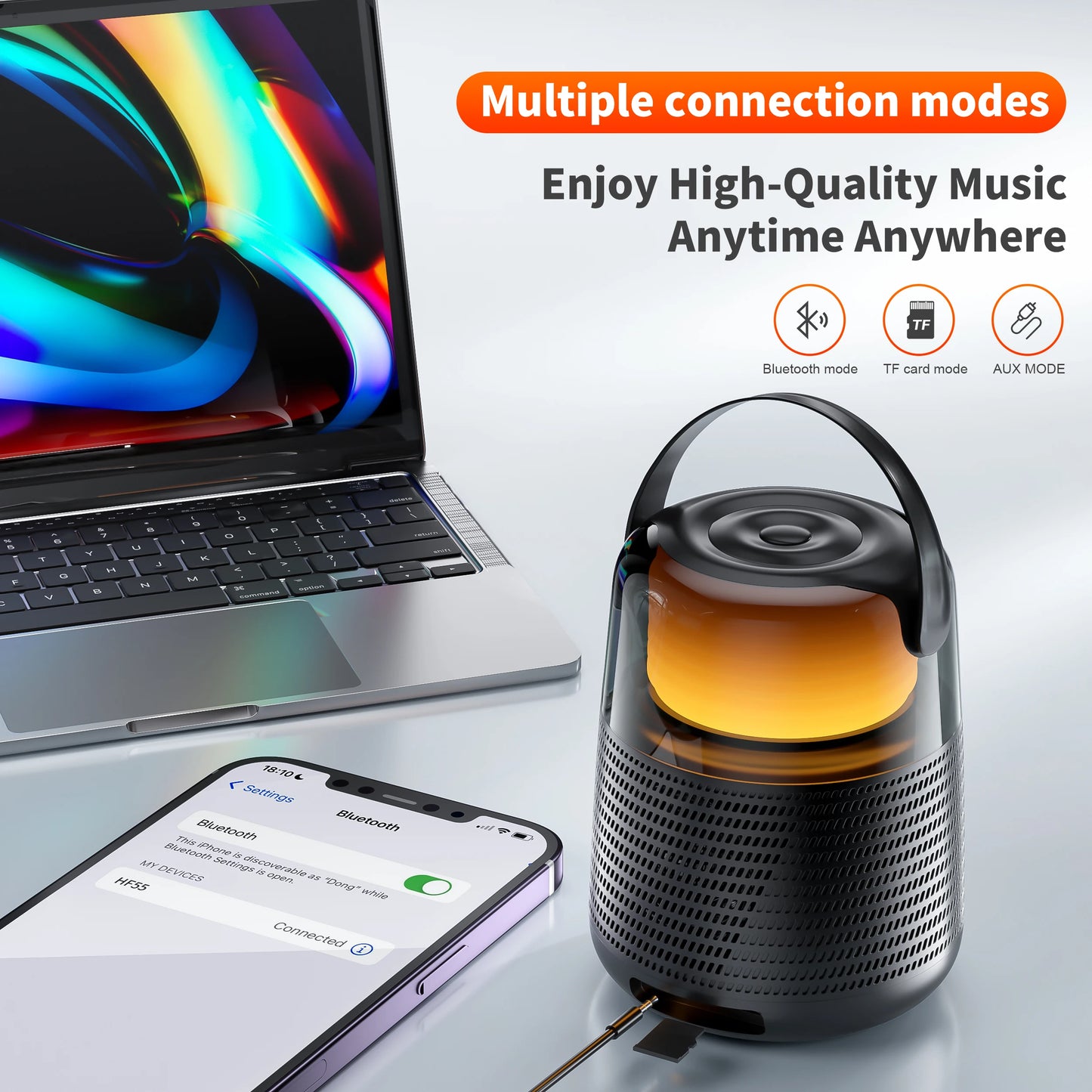 QERE HF55 Bluetooth Speaker with Hi-Res 20W  Wireless HiFi Portable Speaker IPX5 Waterproof