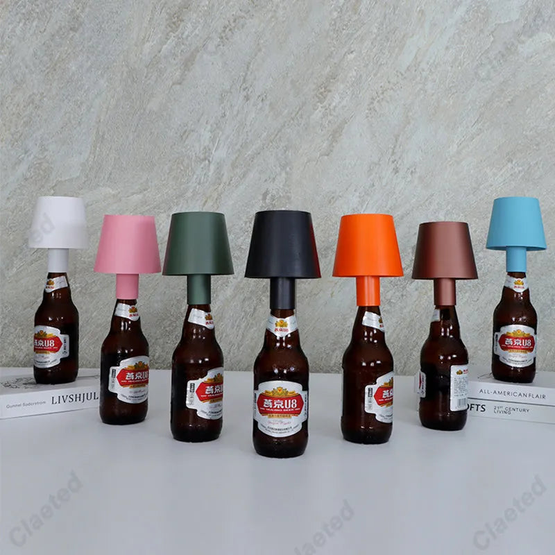 Wine Bottle Lamp Head Table Lamp Removable and Removable Portable Charging  Night Light