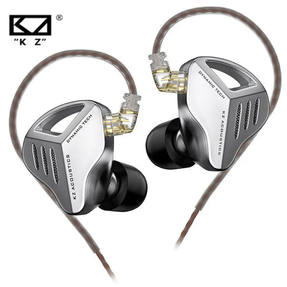 KZ Earphones ZVX Dynamic HIFI Bass Earbuds Wired Earphones Single Dynamic In Ear Metal Headphones