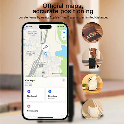 Smart Magnet Card Tracker Work with Apple Find My APP Cell Phone Back Cover