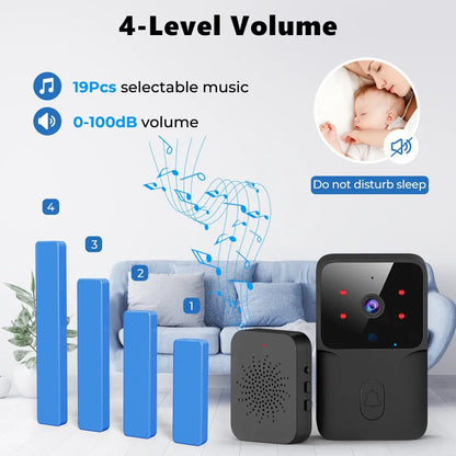 ONENUO WiFi Doorbell Home Tuya WiFi Wireless Doorbell DC AC Battery Powered