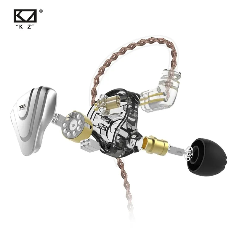 KZ ZSX Terminator Metal Headset 5BA 1DD Hybrid 12 drivers HIFI Bass