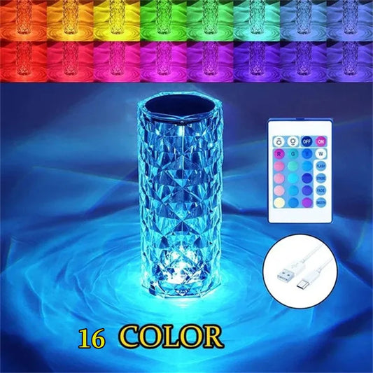 USB LED Crystal Table Night Light Lamp