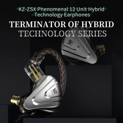 KZ ZSX Terminator Metal Headset 5BA 1DD Hybrid 12 drivers HIFI Bass