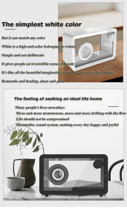 Portable Wireless Bluetooth Speakers Transparent Organic Glass Hi-fi Sound