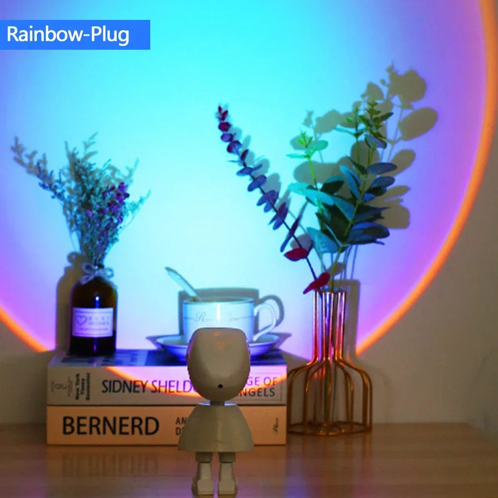 Rainbow Projection Sun Lamp Table Night Light Sunset Lamp