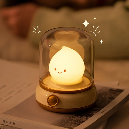 Mini Desktop LED Cute Night Lamp Creative USB Rechargeable Portable Cartoon Table Lamp For Coffee Bar Home Decor Hotel Bedroom