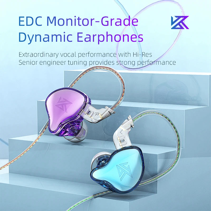 KZ EDC In Ear Earphones HIFI Bass Earbuds Headphones With Microphone