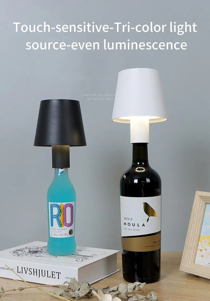 Wine Bottle Lamp Head Table Lamp Removable and Removable Portable Charging  Night Light