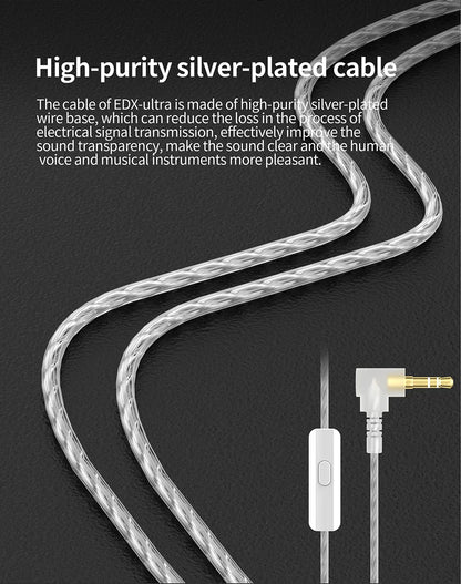 KZ EDX Ultra HiFi Dynamic In-Ear Bass Earphone Music Sport Game Noise Cancelling Headset Replaceable Cable